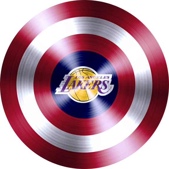 Captain American Shield With Los Angeles Lakers Logo vinyl decal